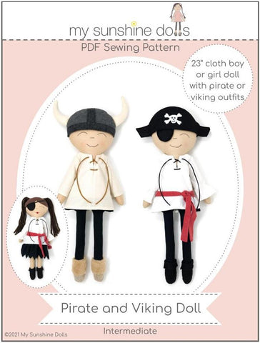 My Sunshine Dolls Cloth doll Pirate and Viking Doll 23" Cloth Doll Pattern larougetdelisle