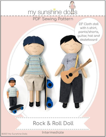 My Sunshine Dolls Cloth doll Rock & Roll Doll 23" Cloth Doll Pattern larougetdelisle