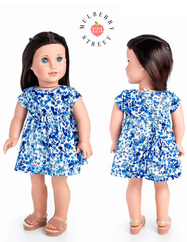 123 Mulberry Street 18 Inch Modern Babydoll Dress 18" Doll Clothes Pattern larougetdelisle