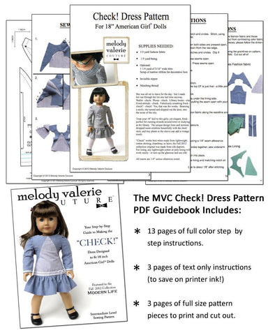 Melody Valerie Couture 18 Inch Modern Check! Dress 18" Doll Clothes larougetdelisle