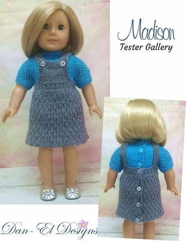 Dan-El Designs Knitting Madison Skirt & Top 18 inch Doll Knitting Pattern larougetdelisle
