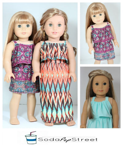 Soda Pop Street 18 Inch Modern Maisy Dress 18" Doll Clothes Pattern larougetdelisle