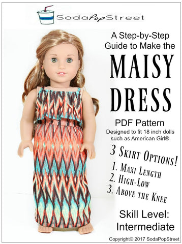 Soda Pop Street 18 Inch Modern Maisy Dress 18" Doll Clothes Pattern larougetdelisle