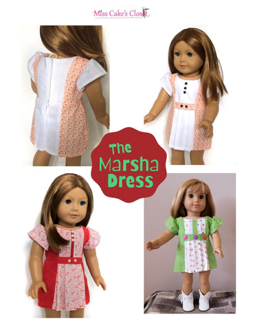 Miss Cake's Closet 18 Inch Historical The Marsha Dress 18" Doll Clothes Pattern larougetdelisle