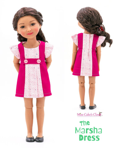 Miss Cake's Closet WellieWishers The Marsha Dress 14-15" Doll Clothes Pattern larougetdelisle