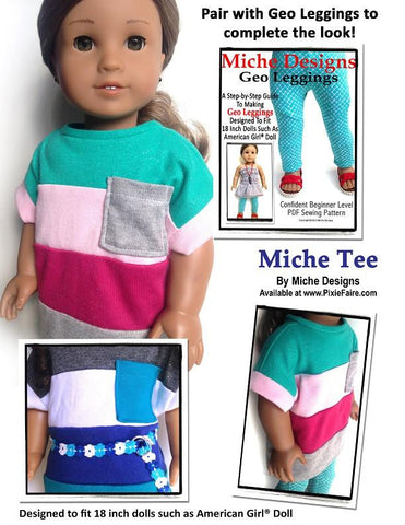 Miche Designs 18 Inch Modern Miche Tee 18" Doll Clothes Pattern larougetdelisle
