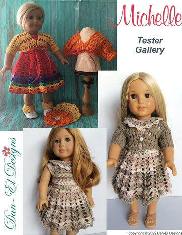 Dan-El Designs Crochet Michelle 18 inch Doll Clothes Crochet Pattern larougetdelisle