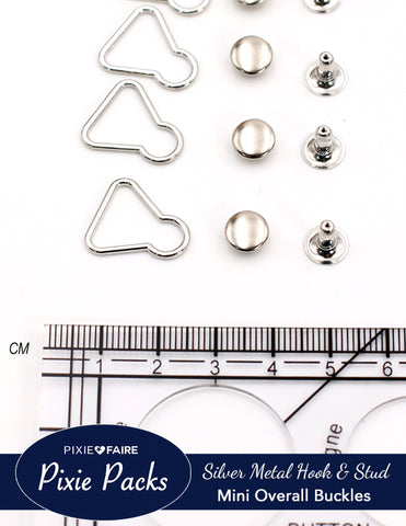 larougetdelisle Pixie Packs Pixie Packs Mini Overall Buckles 1/2" or 13mm Silver larougetdelisle