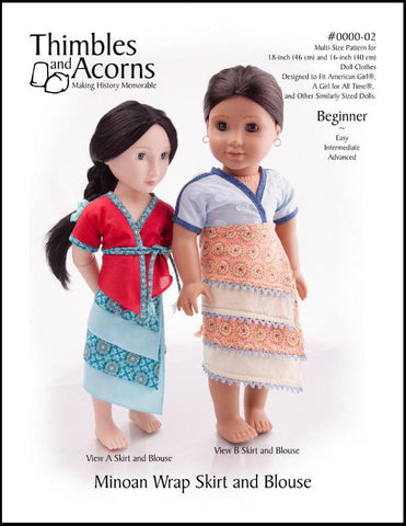 Thimbles and Acorns 18 Inch Historical Minoan Wrap Skirt and Blouse 16" and 18" Doll Clothes larougetdelisle