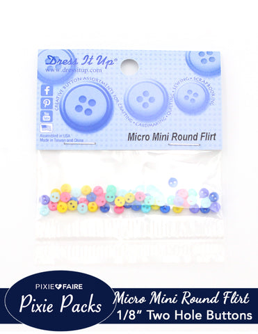 larougetdelisle Pixie Packs Dress It Up Micro Mini Round Flirt Buttons 1/8" or 4mm larougetdelisle