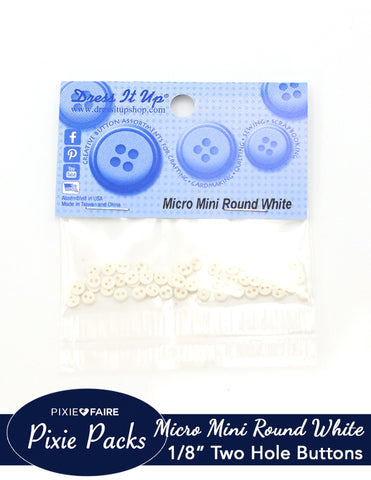 larougetdelisle Pixie Packs Dress It Up Micro Mini White Buttons 1/8" or 4mm larougetdelisle