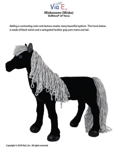 Via E Dollfriends Miskoswen 20" Horse Pattern For Dollfriends larougetdelisle