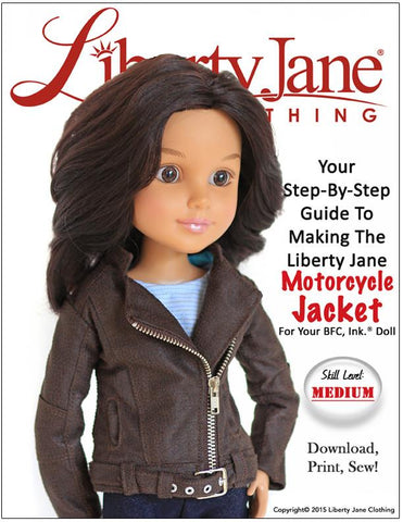 Liberty Jane BFC Ink Motorcycle Jacket Pattern for BFC, Ink Dolls larougetdelisle