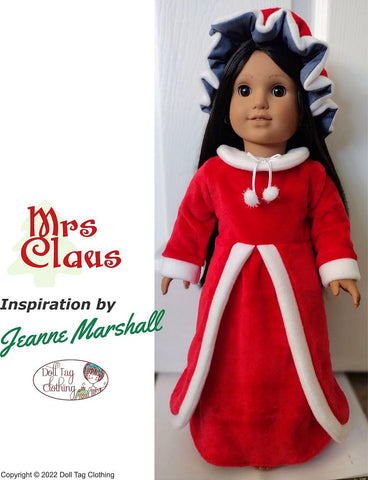 Doll Tag Clothing 18 Inch Modern Mrs Claus 18" Doll Clothes Pattern larougetdelisle