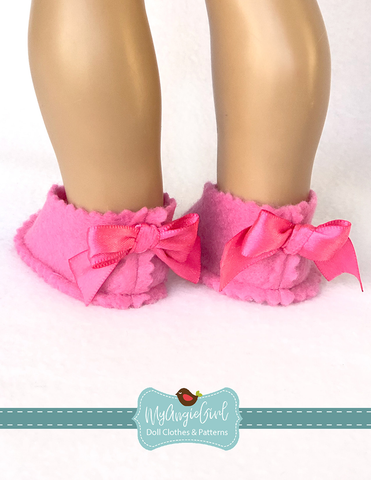 My Angie Girl Shoes Felt Bunny Slippers 18" and 14.5" Doll Shoe Pattern larougetdelisle
