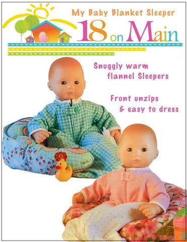 18 On Main Bitty Baby/Twin My Baby Blanket Sleeper 15" Baby Doll Clothes Pattern larougetdelisle