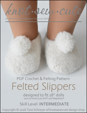 Knot-Sew-Cute Crochet Felted Slippers Crochet and Felting Pattern larougetdelisle