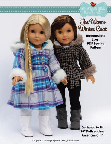 My Angie Girl 18 Inch Modern The Warm Winter Coat  18" Doll Clothes larougetdelisle