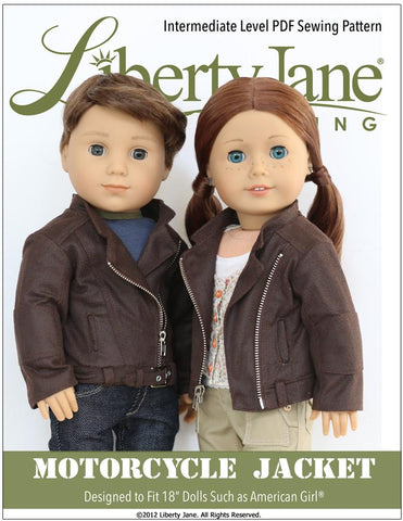 Liberty Jane 18 Inch Modern Motorcycle Jacket 18" Doll Clothes Pattern larougetdelisle