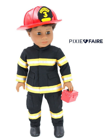 Koski Kreations 18 Inch Boy Doll Firefighter Helmet 18" Doll Accessory Pattern larougetdelisle