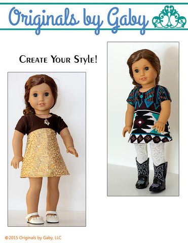 Originals by Gaby 18 Inch Modern Tri-City Knit 18" Doll Clothes Pattern larougetdelisle