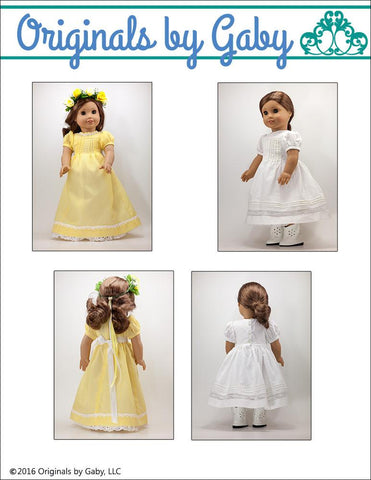 Originals by Gaby 18 Inch Modern Pintucks and Lace 18" Doll Clothes Pattern larougetdelisle