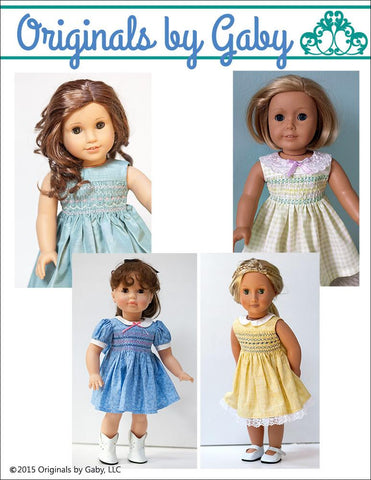 Originals by Gaby 18 Inch Modern Smocked Dress 18" Doll Clothes Pattern larougetdelisle