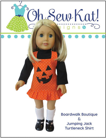 Oh Sew Kat 18 Inch Modern Boardwalk Boutique Halter Top & Capris 18" Doll Clothes Pattern larougetdelisle