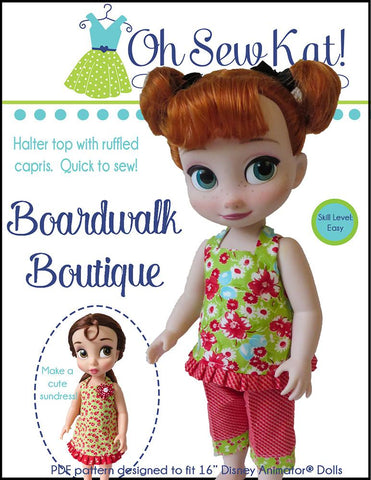 Oh Sew Kat Disney Animator Boardwalk Boutique Halter Top & Capris for Disney Animators' Dolls larougetdelisle