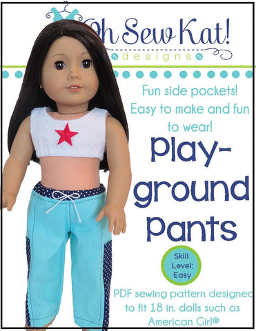 Oh Sew Kat 18 Inch Modern Playground Pants 18" Doll Clothes larougetdelisle