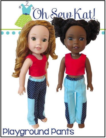 Oh Sew Kat WellieWishers Playground Pants 14.5" Doll Clothes Pattern larougetdelisle