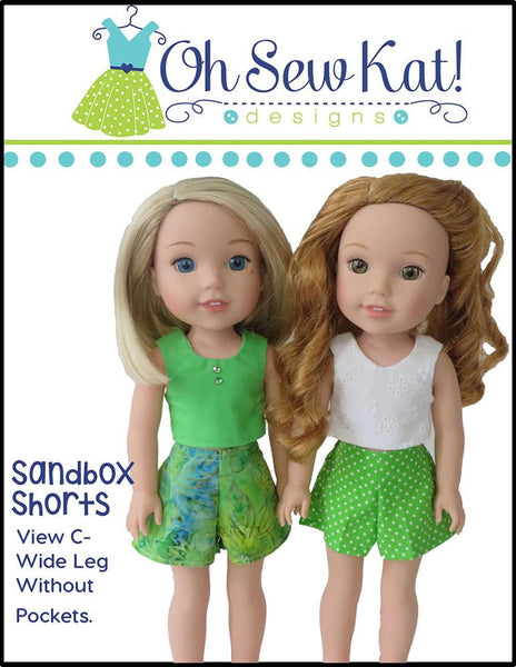 Oh Sew Kat Boardwalk Sandbox Shorts Doll Clothes Pattern WellieWishers ...