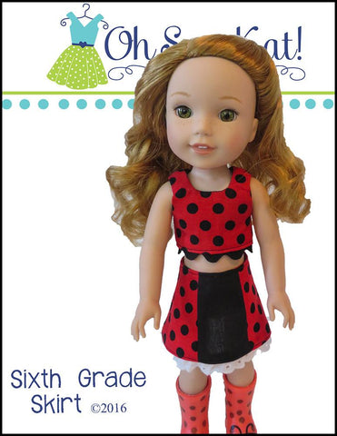 Oh Sew Kat WellieWishers Sixth Grade Skirt 14.5" Doll Clothes Pattern larougetdelisle