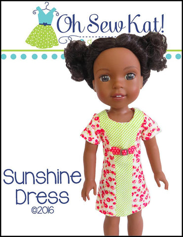 Oh Sew Kat WellieWishers Sunshine Dress 14.5" Doll Clothes Pattern larougetdelisle