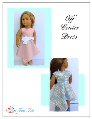 Love From Lola 18 Inch Modern Off Center Dress 18" Doll Clothes Pattern larougetdelisle