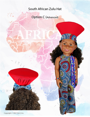 Via E Dollfriends South African Zulu Hat Doll Clothes Pattern For Dollfriends larougetdelisle