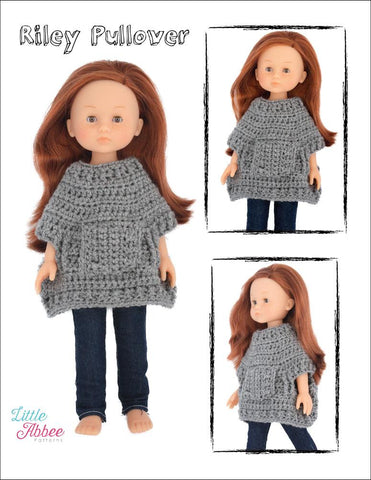 Little Abbee WellieWishers Riley Pullover Crochet Pattern for 13-14.5" Dolls larougetdelisle