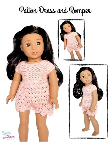 Little Abbee Crochet Paiton Dress and Romper 18" Doll Crochet Pattern larougetdelisle