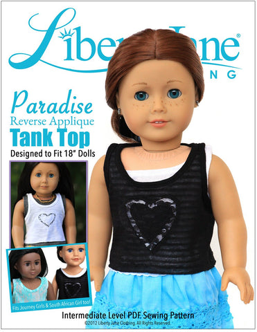 Liberty Jane 18 Inch Modern Paradise Reverse Applique Tank 18" Doll Clothes Pattern larougetdelisle