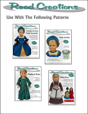 Read Creations 18 Inch Historical Reversible Tudor Partlet 18" Doll Clothes Pattern larougetdelisle