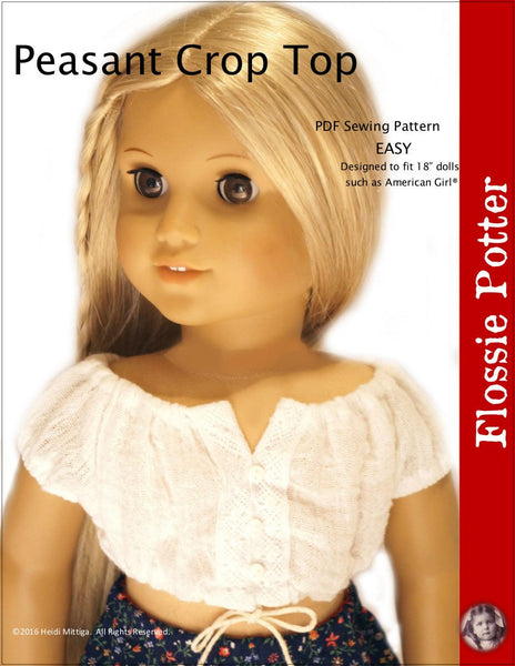 Flossie Potter Peasant Crop Top Doll Clothes Pattern 18 ...