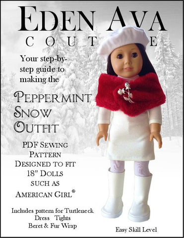 Eden Ava 18 Inch Modern Peppermint Snow Outfit 18" Doll Clothes Pattern larougetdelisle