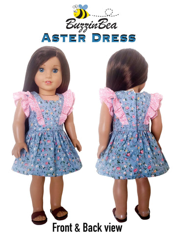 BuzzinBea 18 Inch Modern Aster Dress 18" Doll Clothes Pattern larougetdelisle