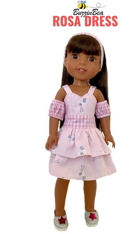 BuzzinBea WellieWishers Rosa Dress 14.5" Doll Clothes Pattern larougetdelisle