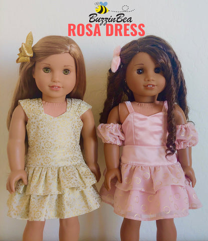 BuzzinBea 18 Inch Modern Rosa Dress 18" Doll Clothes Pattern larougetdelisle