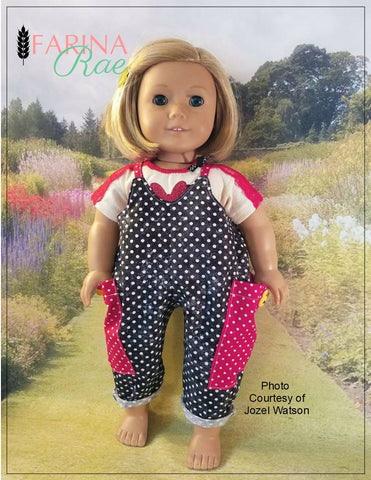 Farina Rae 18 Inch Modern Hip Hop Hannah Romper 18" Doll Clothes Pattern larougetdelisle