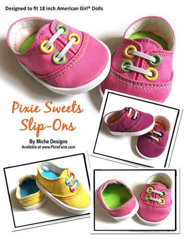 Miche Designs Shoes Pixie Sweets Slip-Ons 18" Doll Shoes larougetdelisle