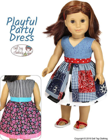 Doll Tag Clothing 18 Inch Modern Playful Party Dress 18" Doll Clothes Pattern larougetdelisle