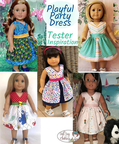 Doll Tag Clothing 18 Inch Modern Playful Party Dress 18" Doll Clothes Pattern larougetdelisle