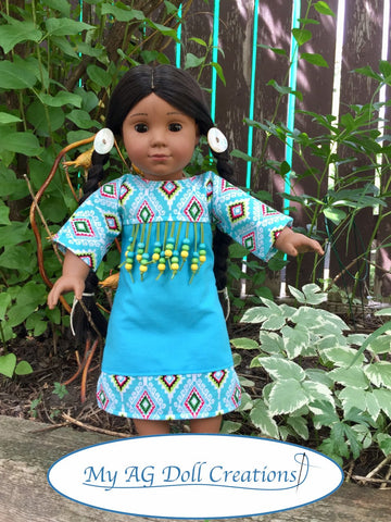 My AG Doll Creations 18 Inch Historical Powwow Dress 18" Doll Clothes Pattern larougetdelisle